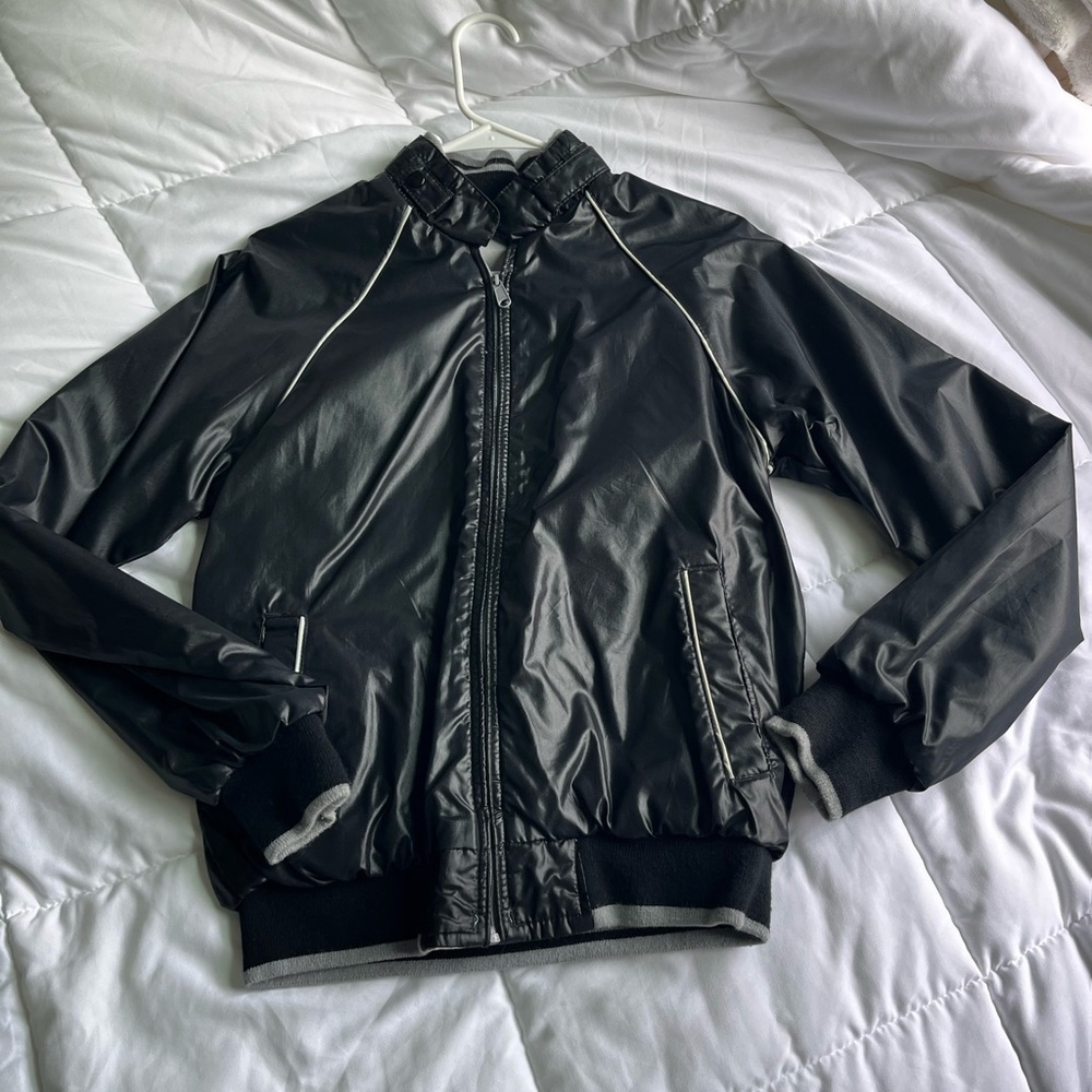 vintage leather zip up